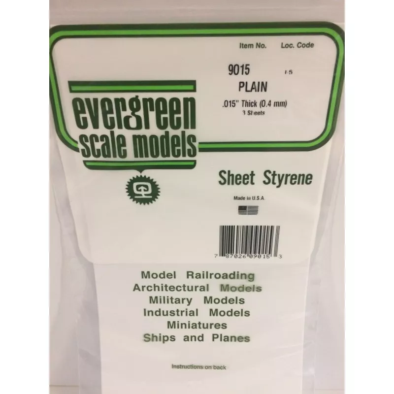 White plate smooth 0.38x150x300mm Ref: 9015 - Evergreen Evergreen S1379015 - 1
