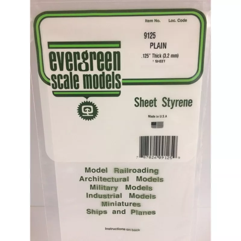 White plate smooth 3.2x150x300mm Ref: 9125 - Evergreen Evergreen S1379125 - 1