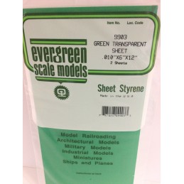Transparent green plate smooth 0.25x150x300mm Ref: 9903 - Evergreen Evergreen S1379903 - 1