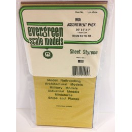 Assortiment plaques transp. colorées lisse 0.25x150x300mm Ref : 9904 - Evergreen Evergreen S1379905 - 1