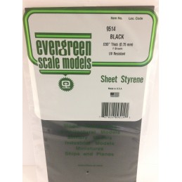 Plaque noire lisse 0.75x150x300mm Ref : 9514 - Evergreen Evergreen S1379514 - 1