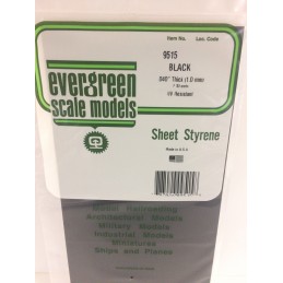 Black plate smooth 1.0x150x300mm Ref: 9515 - Evergreen Evergreen S1379515 - 1