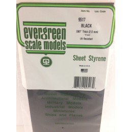 Plaque noire lisse 2.0x150x300mm Ref : 9517 - Evergreen Evergreen S1379517 - 1