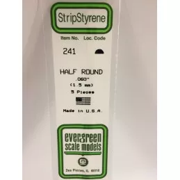 Demi-Rond 1.5x350mm Ref : 241 - Evergreen Evergreen S1370241 - 1