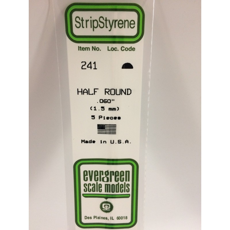 Half round 1.5x350mm Ref: 241 - Evergreen Evergreen S1370241 - 1