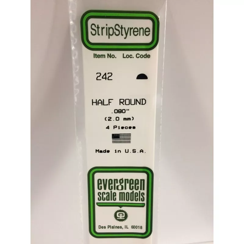 Half round 2.0x350mm Ref: 242 - Evergreen Evergreen S1370242 - 1