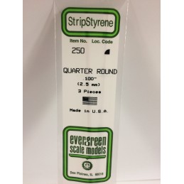 Quarter round 2.5x350mm Ref: 250 - Evergreen Evergreen S1370250 - 1