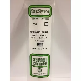 Square tube 6.3x350mm Ref: 254 - Evergreen Evergreen S1370254 - 1