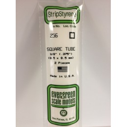 Square tube 9.5x350mm Ref: 256 - Evergreen Evergreen S1370256 - 1