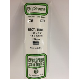 Tube rectangular 4.8x7.9x350mm Ref: 258 - Evergreen Evergreen S1370258 - 1