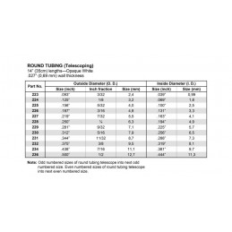 Tube round 9.5x350mm Ref: 232 - Evergreen Evergreen S1370232 - 3