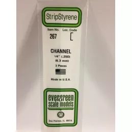 Profilé U 6.3x350mm Ref : 267 - Evergreen Evergreen S1370267 - 1