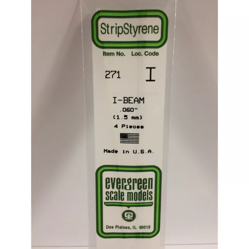 Profile I 1.5x350mm Ref: 271 - Evergreen Evergreen S1370271 - 1
