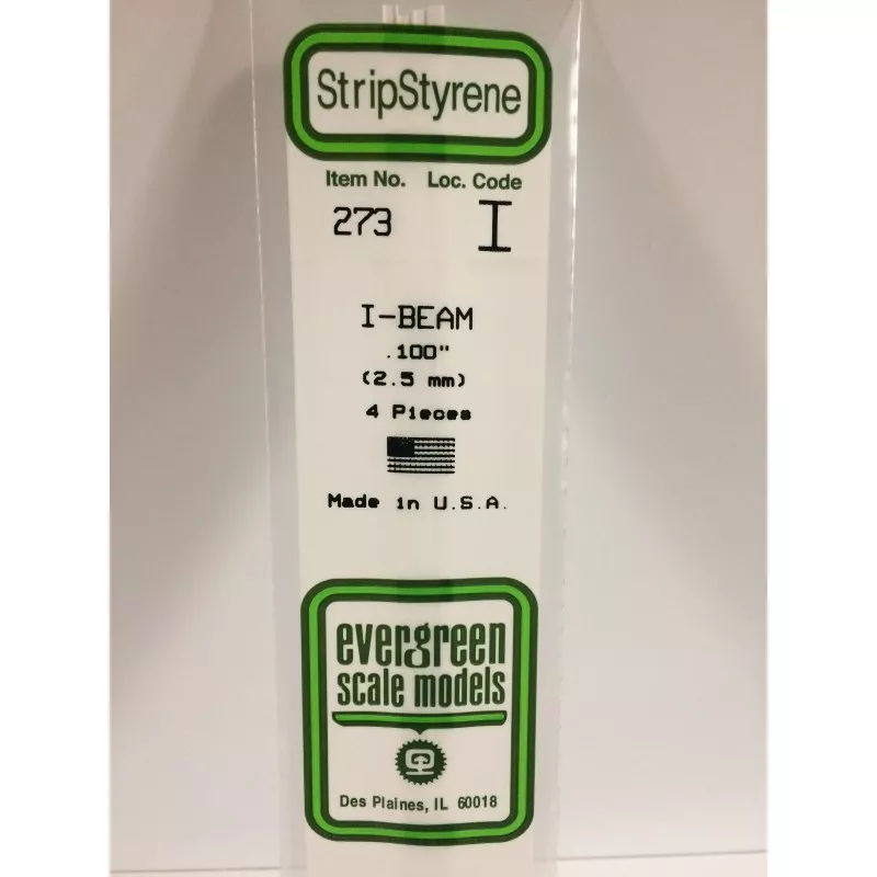 Profilé I 2.5x350mm Ref : 273 - Evergreen Evergreen S1370273 - 1
