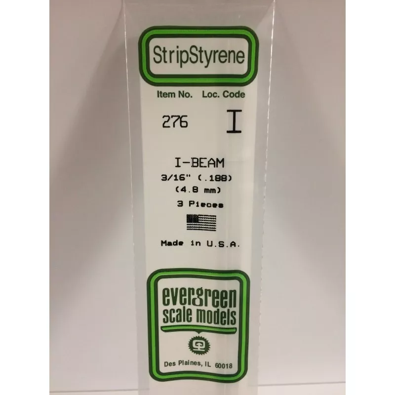 Profile I 4.8x350mm Ref: 276 - Evergreen Evergreen S1370276 - 1