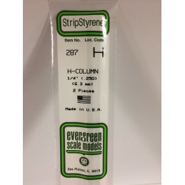 Profilé H 6.3x350mm Ref : 287 - Evergreen Evergreen S1370287 - 1