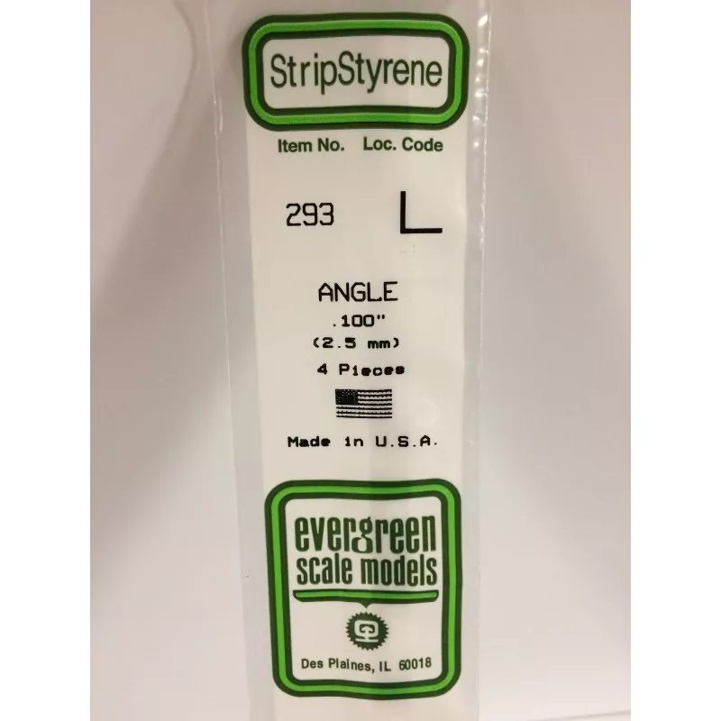 Profile L 2.5x350mm Ref: 293 - Evergreen Evergreen S1370293 - 1