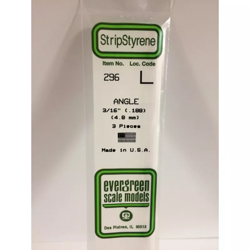 Profile L 4.8x350mm Ref: 296 - Evergreen Evergreen S1370296 - 1