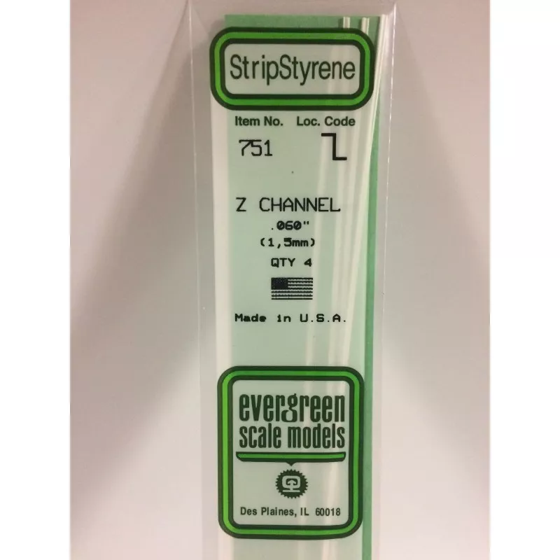 Profile Z 1.5x350mm Ref: 751 - Evergreen Evergreen S1370751 - 1