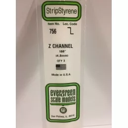 Profile Z 4.8x350mm Ref: 756 - Evergreen Evergreen S1370756 - 1