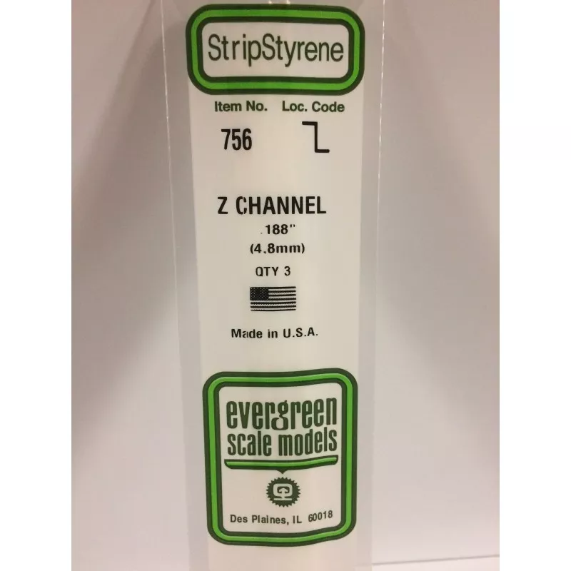 Profile Z 4.8x350mm Ref: 756 - Evergreen Evergreen S1370756 - 1