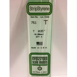 Profilé T 0.88x350mm Ref : 761 - Evergreen Evergreen S1370761 - 1