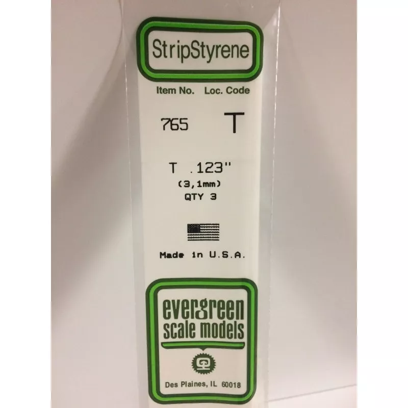 Profile T 3.1x350mm Ref: 765 - Evergreen Evergreen S1370765 - 1