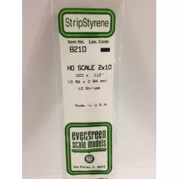 Baguette HO 0.6x2.8x350mm Ref : 8210 - Evergreen Evergreen S1378210 - 1