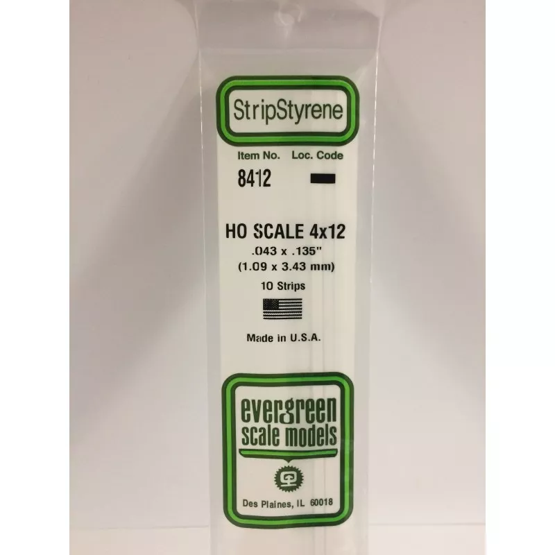 Wand HO 1.1x3.4x350mm Ref: 8412 - Evergreen Evergreen S1378412 - 1