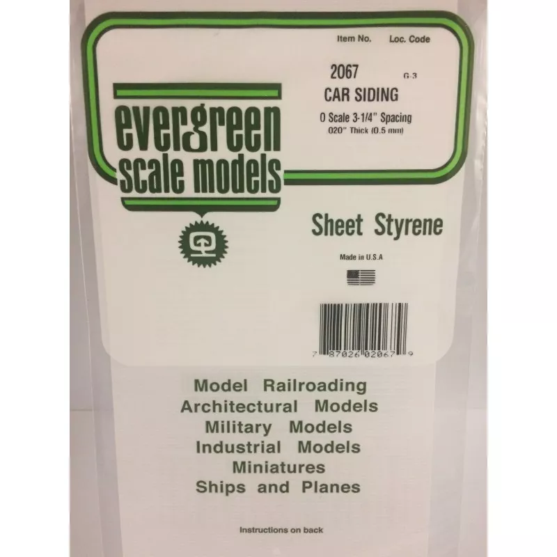 Ribbed plate flank wagon scale O 0.50x1.69x150x300mm Ref: 2067 - Evergreen Evergreen S1372067 - 1