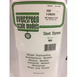 Plate grooved v 0.50x1.3x150x300mm Ref: 2050 - Evergreen Evergreen S1372050 - 1