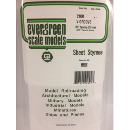 Plate grooved v 0.50x2.5x150x300mm Ref: 2100 - Evergreen Evergreen S1372100 - 1