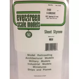 Plate grooved v 0.50x2.5x150x300mm Ref: 2100 - Evergreen Evergreen S1372100 - 1