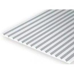Plate grooved v 1.0x2.0x150x300mm Ref: 4080 - Evergreen Evergreen S1374080 - 2