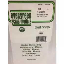 Plate grooved v 1.0x3.2x150x300mm Ref: 4125 - Evergreen Evergreen S1374125 - 1