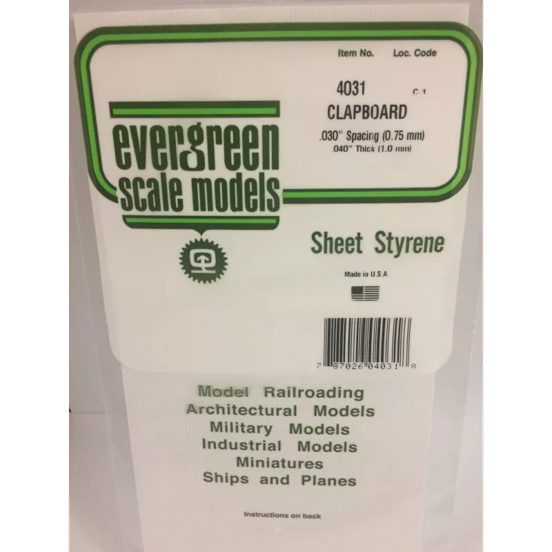 Plate grooved stepped 1.0x0.75x150x300mm Ref: 4031 - Evergreen Evergreen S1374031 - 1