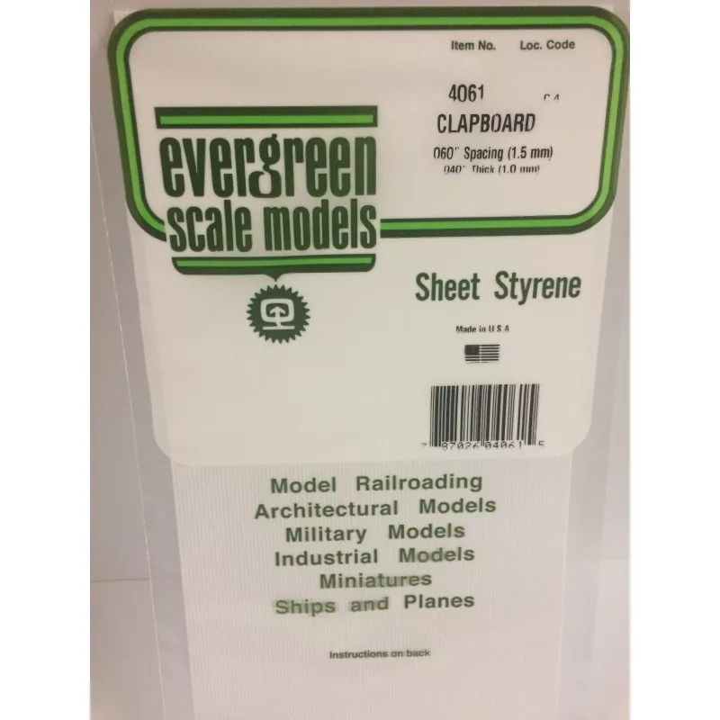 Plate grooved stepped 1.0x1.5x150x300mm Ref: 4061 - Evergreen Evergreen S1374061 - 1