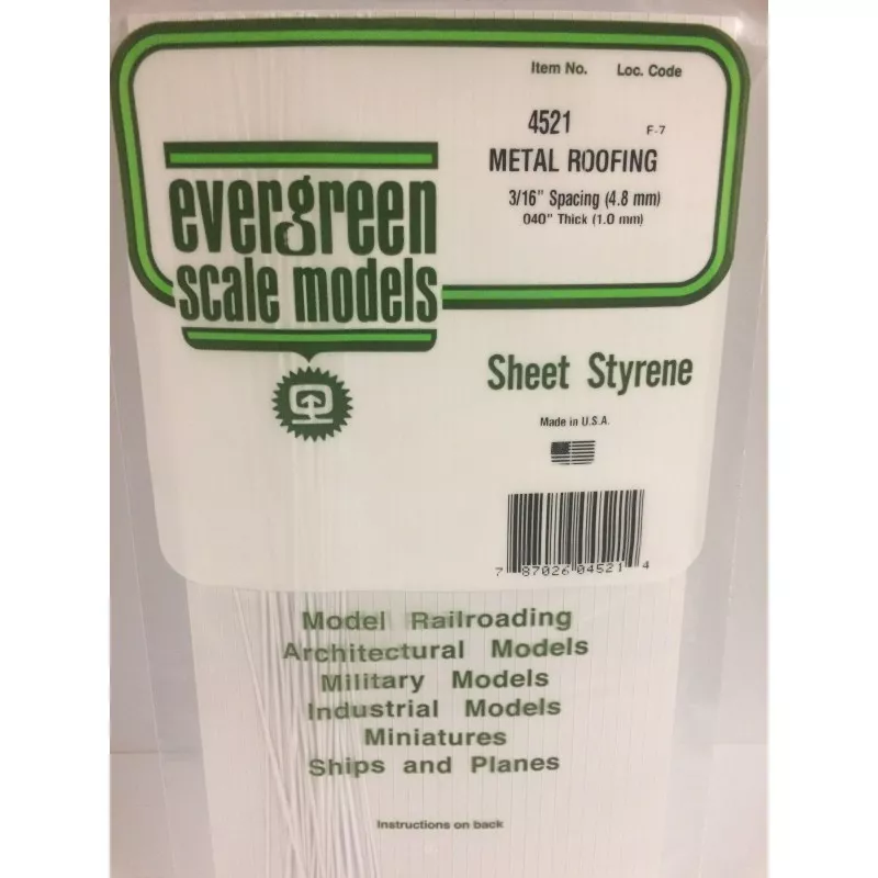 Plate type siding roof metal 1.0x4.8x150x300mm Ref: 4521 - Evergreen Evergreen S1374521 - 1
