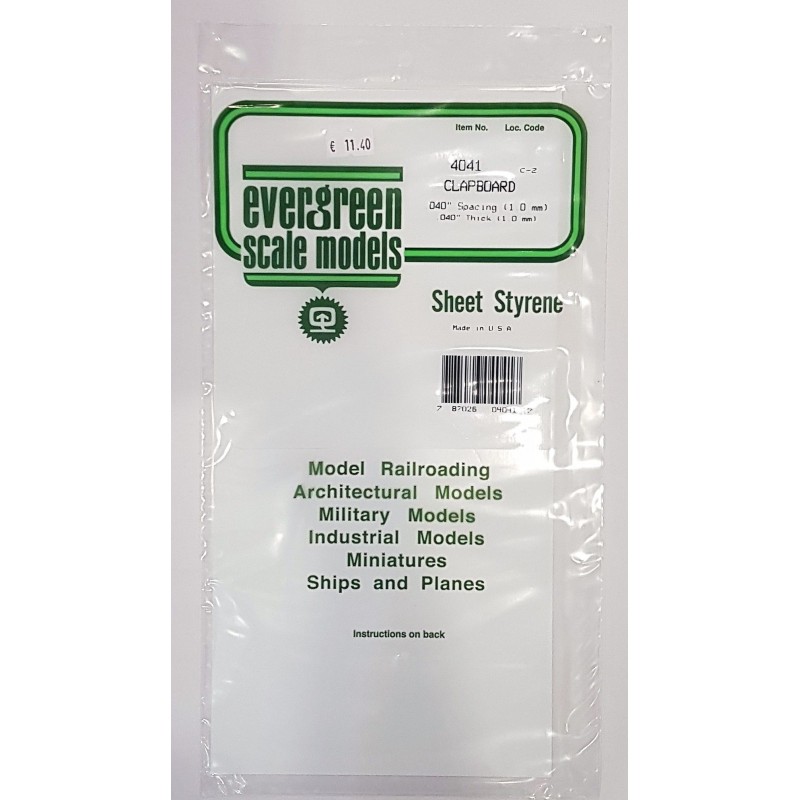 Plate grooved stepped 1.0x1.0x150x300mm Ref: 4041 - Evergreen Evergreen S1374041 - 1