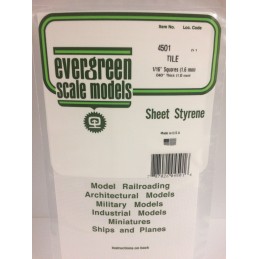 Plaque quadrillée 1.0x1.6x150x300mm Ref : 4501 - Evergreen Evergreen S1374501 - 1