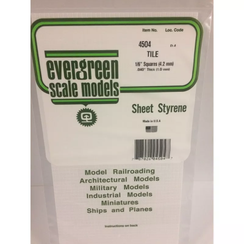 Grid plate 1.0x4.2x150x300mm Ref: 4504 - Evergreen Evergreen S1374504 - 1