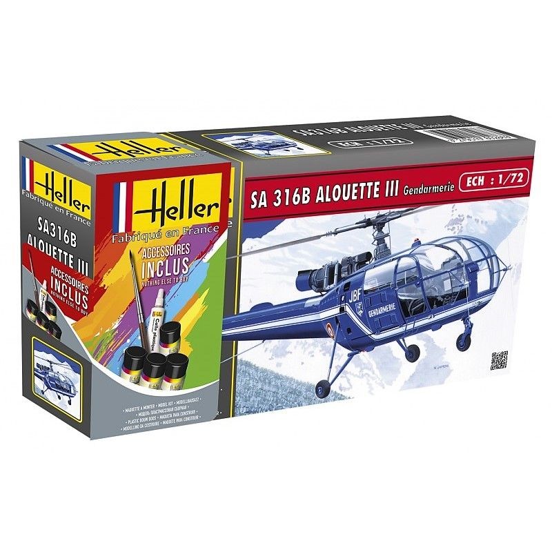 Alouette III Gendarmerie 1/72 Heller + glues and paints Heller HEL-56286 - 1