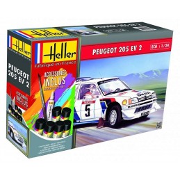 Peugeot 205 EV2 1/24 Heller + colle et peintures Heller HEL-56716 - 1