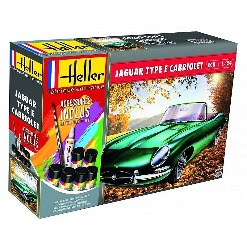 Jaguar Type E 328 OTS convertible 1/24 Heller + glue and paints Heller 56719 - 1