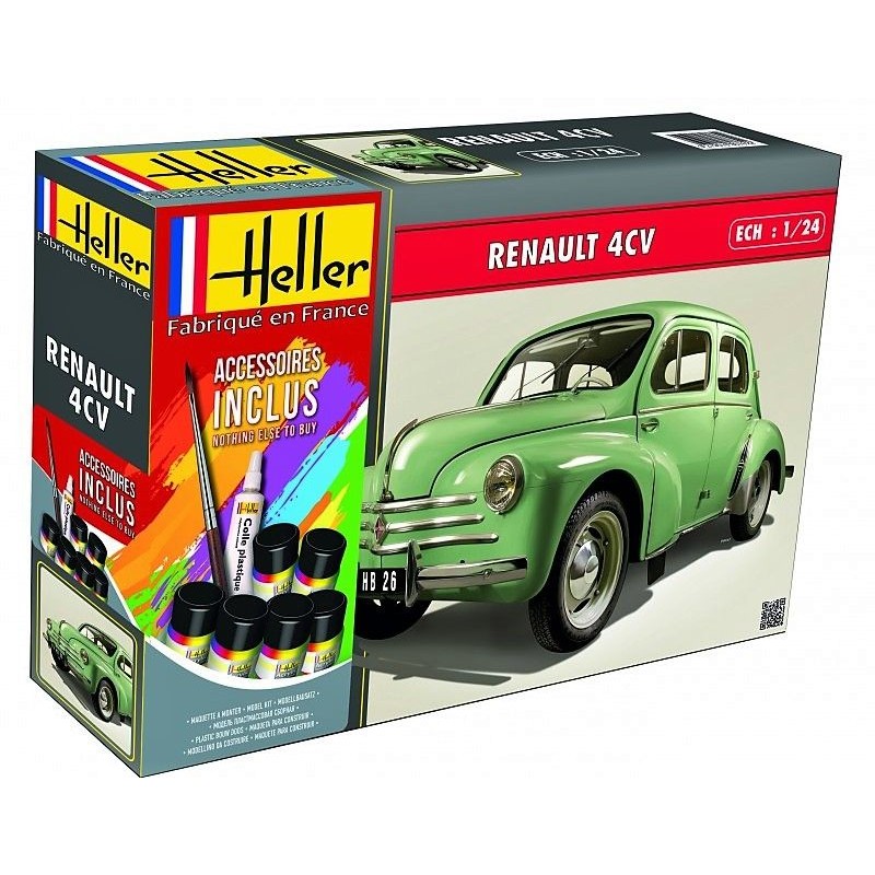 Renault 4 CV 1/24 Heller + colle et peintures Heller HEL-56762 - 1