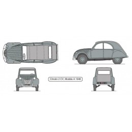Citroën 2 CV 1/43 Heller + colle et peintures Heller 56175 - 3