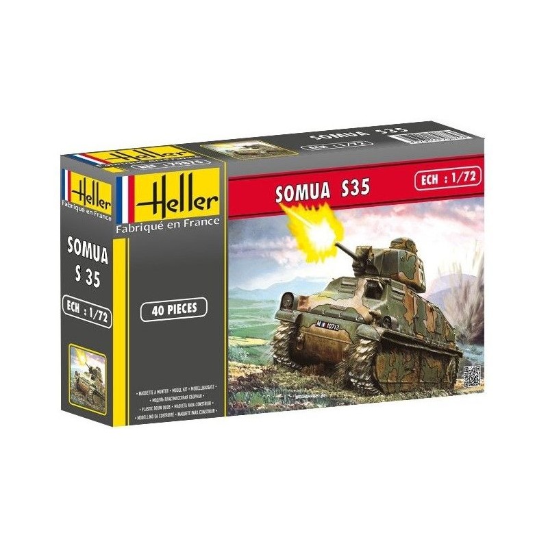 Somua S35 1/72 Heller + colle et peintures Heller 56875 - 1