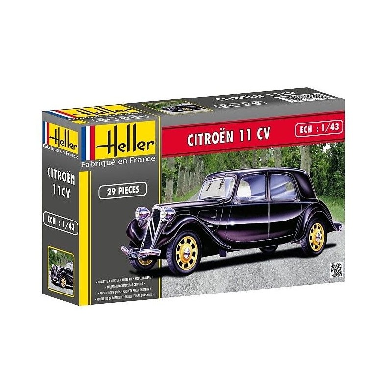 Citroën 11 CV 1/43 Heller + colle et peintures Heller 56159 - 1