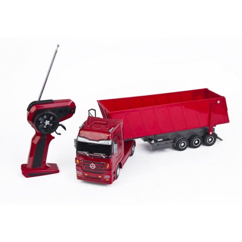 Camion Mercedes Benz Actros + semi benne rouge 1/32 Siva SV-50081 - 1