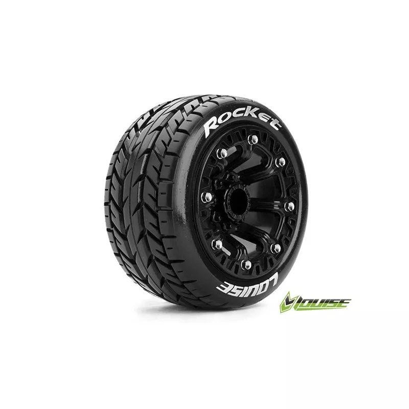 Tires 1/10 ST-Rocket soft + rim 2.8" Black Louise RC Louise RC 052864 - 1